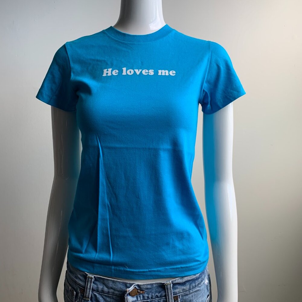 Vintage Adiqshun Orly Star He loves Me T-shirt top famous worn by Britney tshirt